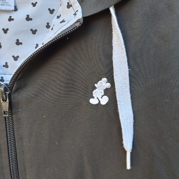 Mickey Hoodie Walt Disney World Light Jacket Zip Close Mickey Mouse Lined Black - Picture 5 of 10